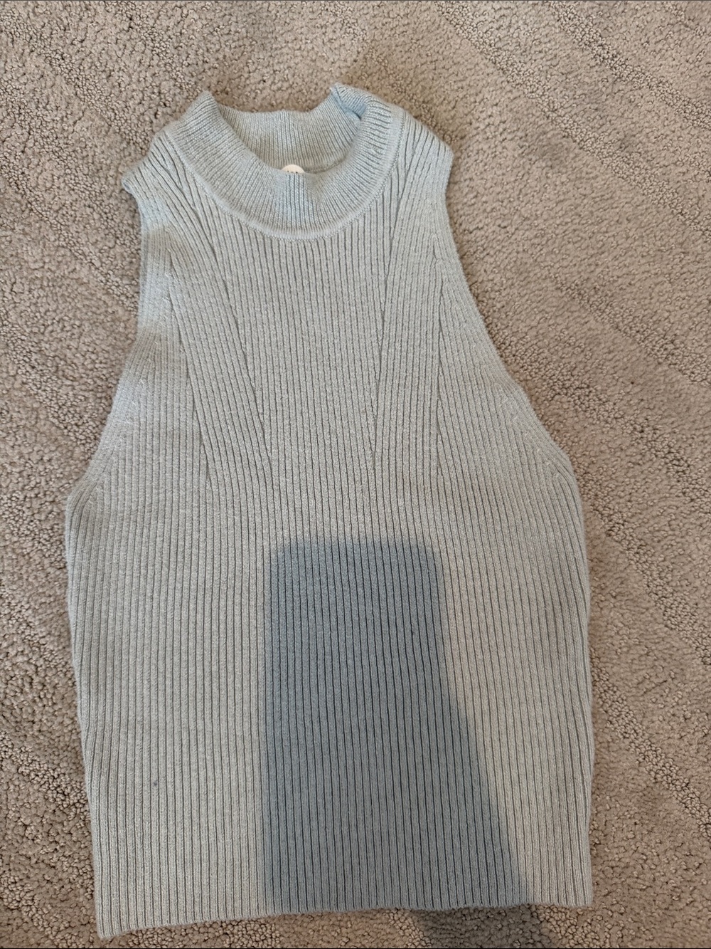 Sleeveless Ribbed Mock Neck Sweater Vest
